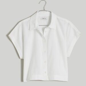 NWT Madewell Crop Dolman Short Sleeve Button-Up Shirt